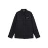 Solid Logo Patch Polo Long Sleeve Shirt Men Shirts Black A6JNS-001
