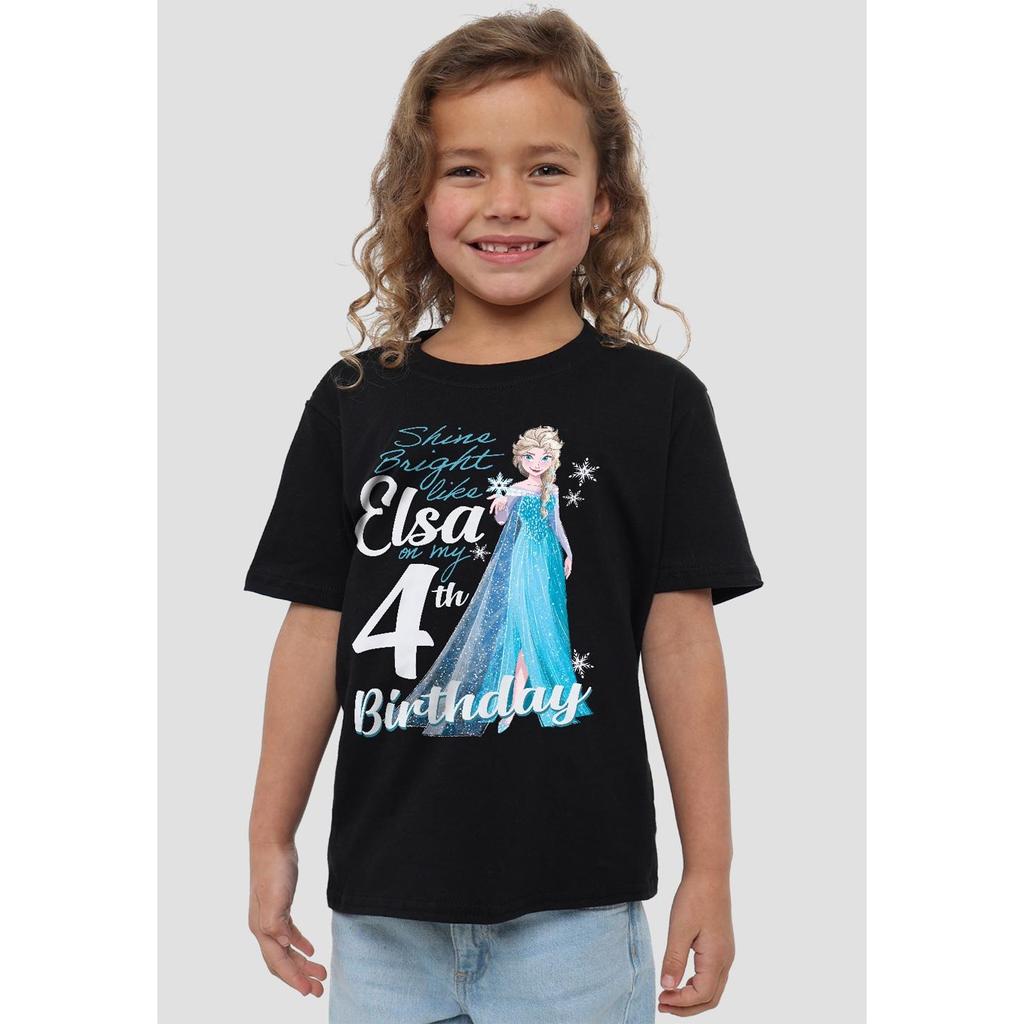 Frozen Childrens/Kids Bright Like Elsa 4th Birthday T-Shirt