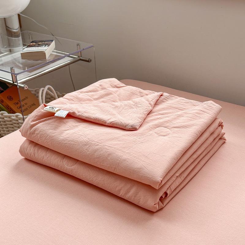 High Quality Striped Cotton Thin Quilt Soy Fiber Summer Blanket Soft and Lightweight Air Conditioning Nap Comforter Bed Duvets