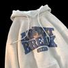 Men's 2024 Spring Retro Hip-Hop Hooded Sweatshirt - Trendy, Loose Fit Printed Jacket