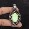 Lemon Chrysoprase Pendant Copper Wire Wrapped Pendant Handmade Gemstone Jewelry Gift For Mom Designer Pendant Rainbow Moonstone Wire Jewelry