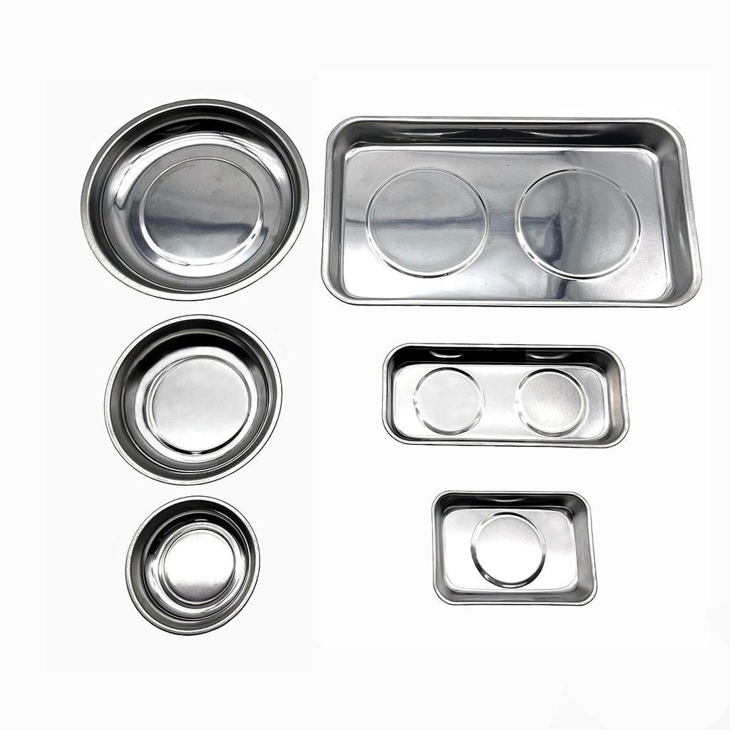 Magnetic Stainless Steel Bowl Set - 5-Piece Storage Plates In 3", 4", and 6" Sizes for Tools