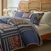 3pcs Set Ultrasonic Wash Cotton Printed Pastoral Quilted Bedspread Soft Breathable Bedsheet with 2 Pcs Pillowcase