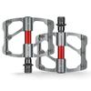 3 Sealed Bearings Bicycle Flat Pedals Aluminum Alloy Bike Pedals with 12 Anti-Skid Pins