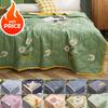 2025 New Summer Washed Cotton Quilt Air-conditioning Comforter Soft Breathable Thin Daisy Print Bedspread Bed Cover Home Textiles