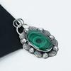 Natural Malachite Gemstone Silver Pendant In 925 Sterling Silver- Handmade Design, Everyday Wear Jewelry, Unique Pendant Gift For Her
