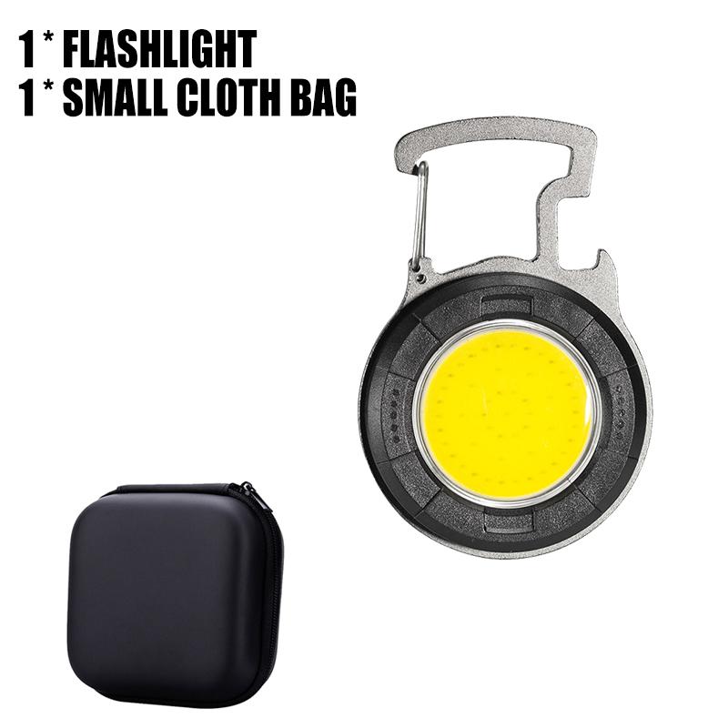 Multifunctional Portable COB Mini Keychain Light Type-c Charging Work Light Maintenance Light Emergency Outdoor Camping Light