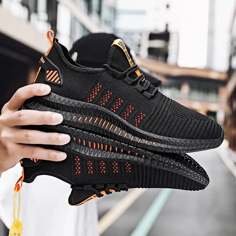 Fashion Men Sports Shoes Anti-slip Male Sneakers Fashion Flexible Tennis Lace-up 2024 Lightweight Men's Running Shoe Outdoor Breathable