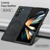 Magnetic Retro Leather Soft Case For Samsung Galaxy Z Fold6 Fold5 Fold4 Fold 6 5 4 5G Wireless Charging Phone Case Cover