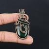Lovely Green Jade Gemstone Handmade Pure Copper Wire Wrapped Pendant Jewelry