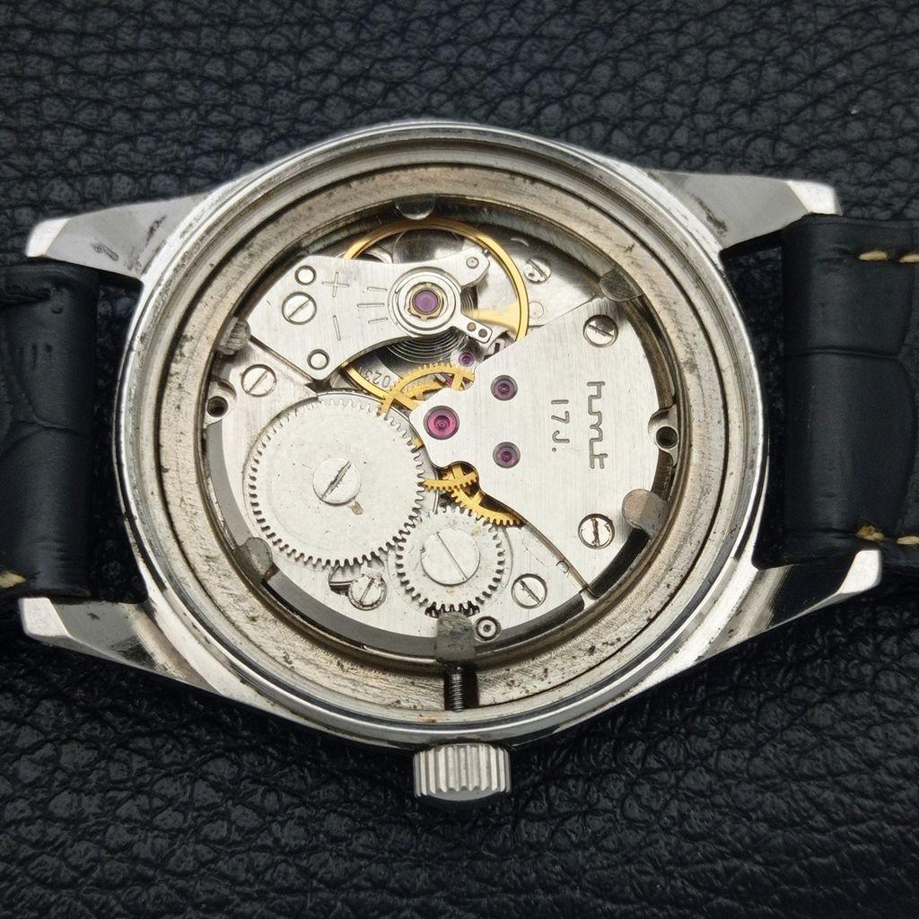 VINTAGE HMT JAWAN HAND-WINDING INDIAN MENS BLACK COLOR DIAL WATCH A700299-5 R202-a700299