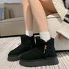 Shoes Snow Boots Women's 2025 Winter New Fashion Versatile Platform Bread Shoes Fleece Thickened Snow Cotton