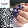 Versatile Nail Transfer Plate Nice-looking Clear Engraved Delicate Pattern Winter Snowflakes Manicure Art Printing Plate
