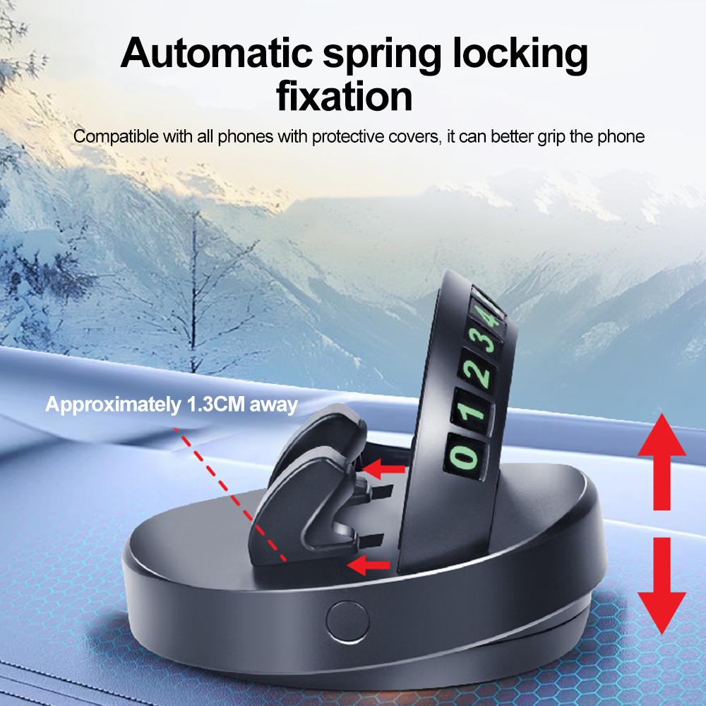 Rotatable Car Phone Holder Stand Desk Dashboard Sticking Smartphone Support GPS Navigation Car Mount With Parking Phone Number Plate