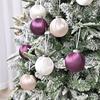 12 шт./набор 6 см бархатный рождественский шар украшение небьющийся пластик многоразовый праздничный рождественская елка подвесной флокированный