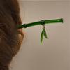 Green Hair Stick Bamboo Leaf Barrette Simple Chopstick Hairpin  for Women