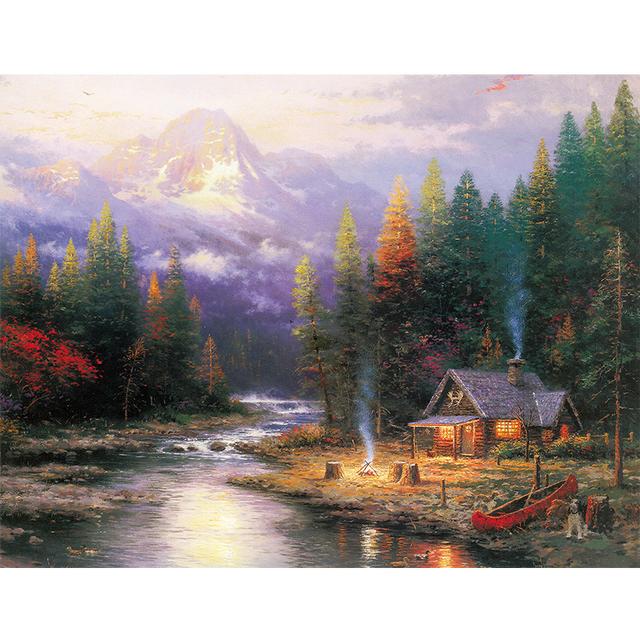 Europe Retro Landscape Christmas Snow Scene Canvas Painting Prints Paris London Posters Print for Living Room Home Decor No Frame