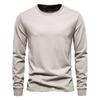 TrendHub Solid Color Cotton T Shirt Men Casual O-neck Long Sleeved Mens Tshirts Spring Autumn High Quality Basic T-shirt Male