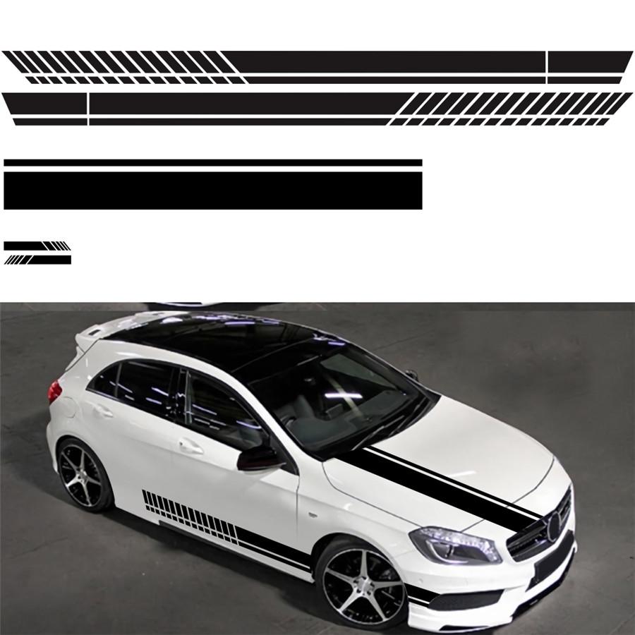 Universal 5PCS Car Racing Decals PVC Sticker Side Door Body Hood Rearview Mirror