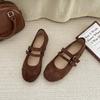 Fashion Versatile Retro Design Sense Niche Mary Jane Shoes Women's 2025 Autumn and Winter New Literary Mori Flat Shoes