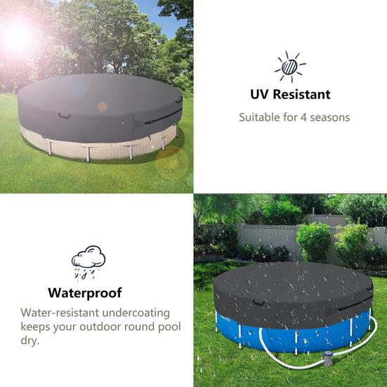 Pool Cover Foldable Drawstring Design Round Waterproof Dustproof Oxford Fabric Washable Protection Pet Pool Supplies