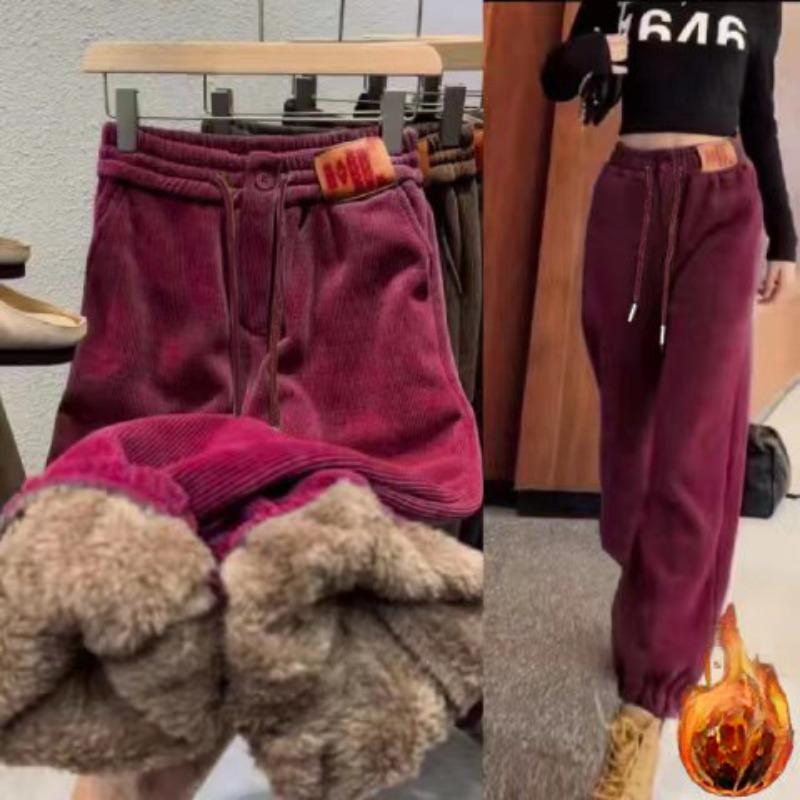 Women Winter Plush Thicken Warm Pants Loose Leggings Casual Sports Pants Sweatpants Women Joggers Women