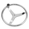 Stainless Steel Boat Steering Wheel 3 Spoke 13 1 2 Inch Dia. Marine Steering Wheel for 3 4 Inch Tapered Shaft with 5 8