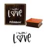 Printtoo With Love Text Design Diary Card Square Wooden Rubber Stamp Scrap-Booking-2 X 2