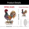 Acrylic Animal Statue Ornament 2D Flat Miniatures Figurine Sculpture Crafts Rooster Ornament  Home
