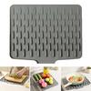 Silicone Slope Drain Mat for Drip-Free Drying Space-Saving Dish Drainer Heat-Resistant Pot