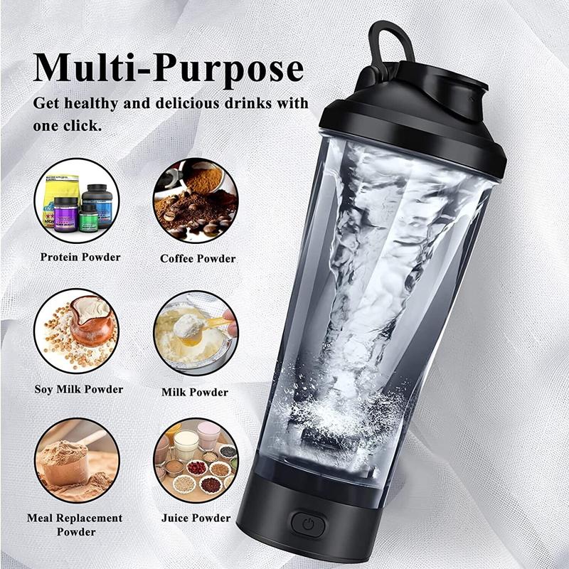 DL Electric USB Shake Bottle Rechargeable Milk Coffee Blender Kettle Fitness Vortex Protein Shaker Sports Fitness Shaker Cup Protein Shaker Mixer