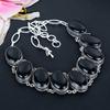 Black Onyx Gemstone Handmade 925 Sterling Silver Jewelry Necklace 18" KG-1647