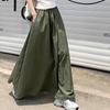 Women Umbrella Long Skirt Streetwear Elastic Waist Jupes Summer Pocket Oversize Falda Casual Loose Solid Maxi Skirts