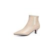 Apricot Black Women Ankle Boots Med Heel Small Big Size 32 48