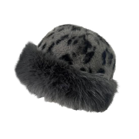 Winter Hat Leopard Print Thickened Warm Plush Hat Cold-proof Windproof Headwear Cold Weather Accessory
