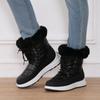 Women's Winter Comfortable Warm Snow Boots Waterproof Front Lace-up Daily Shoes
