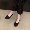 Red Ballet Single Shoes Women's 2025 New Bow Retro Evening Wind Flat Bottom Ladyshoes Square Head Shallow Mouth Grandma Shoes