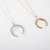 Simple Women Crescent Moon Pendant Chain Necklace Banque Jewelry Birthday Gift