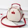 Litchi Pattern Contrast Cherry Small Purse and Handbags New Womens Sling-shoulder Crossbody Mobile Phone Bag