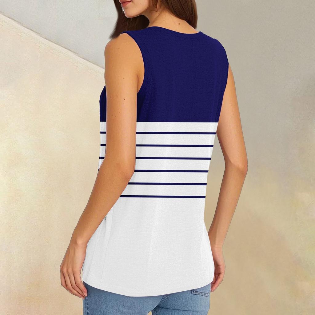 Tank Top Women Casual Printed Soft Summer V Neck Sleeveless Tops