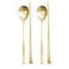 Willive Domestic Stainless Steel Cutlery Set, Titanium, Spoon + Chopsticks, 2 Sets, Korean Popular Tableware