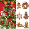 6pcs/set Christmas Pendant Ornaments Gingerbread Man Xmas Tree Hanging Decoration Party Decor