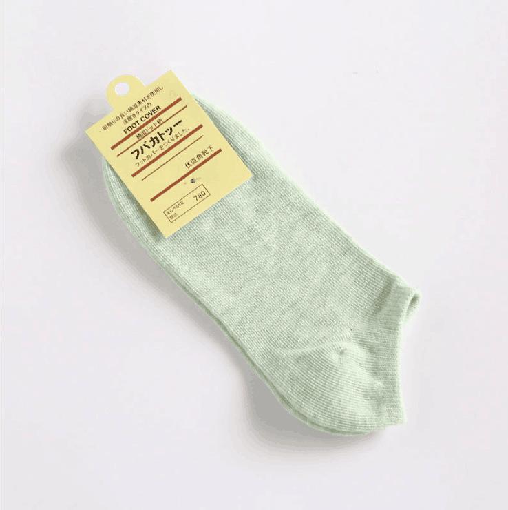 New Women's Autumn Candy Color Cotton Boat Socks - Breathable, Short Style