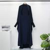 Muslim Abaya One-piece Prayer Dress Hooded Smocking Sleeve Women Jilbab Islamic Clothing Dubai Saudi Black Robe Turkish Modesty