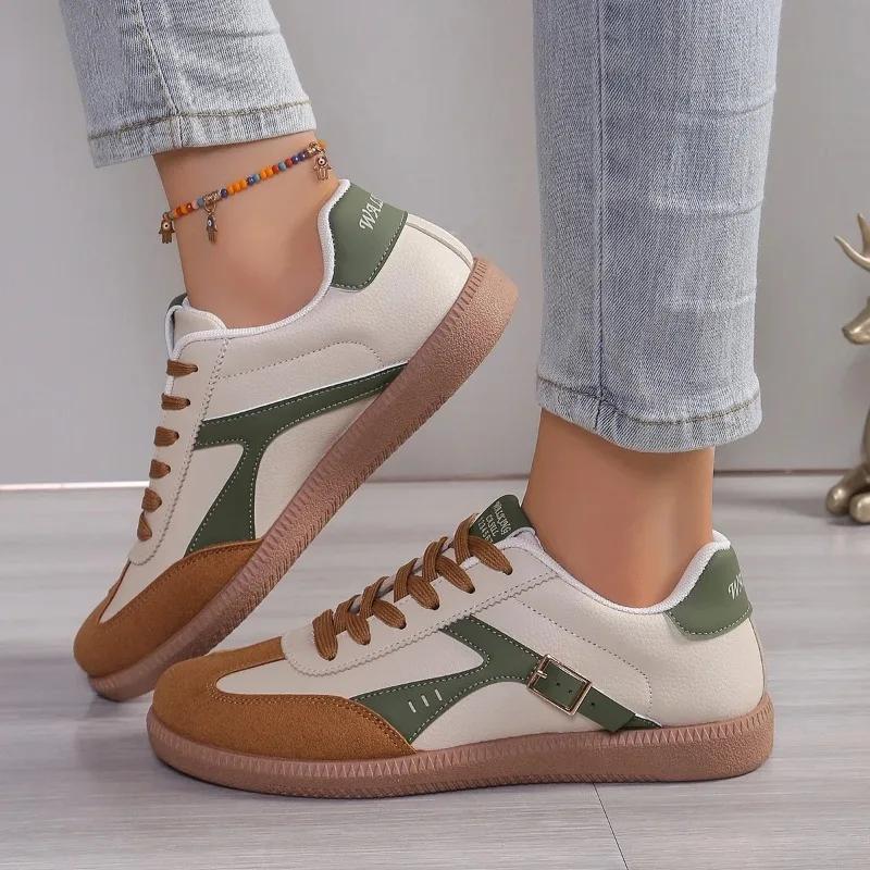 Fashion 2024 New Ladies Green Sneakers Soft-soled Comfortable Shoes Women Leisure Joker Fashion Shoes Tenis Feminino Zapatillas Mujer