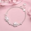 925 Sterling Silver Heart-shaped AAA Zircon Bracelet Fashion Wedding Jewelry