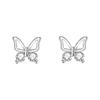 Butterfly Zirconia Silver Earrings, Women's Earrings, Teen Girl Earrings, 925 Sterling Silver Zirconia Earrings, Metal Allergy-free, Can Be Used As a