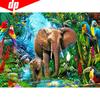 Diamond Mosaic Full Layout Animals Diamond Painting Drill Round Elephant Diamond Embroidery