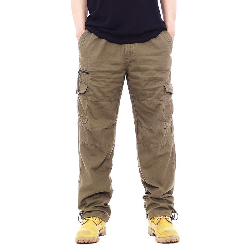Men's Multi-Pocket Outdoor Overalls - Trendy Loose Straight-Leg for Spring and Autumn