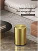 Stainless Steel Swing Lid Trash Can for Home and Kitchen, Light Luxury Design for Bathroom and Living Room.